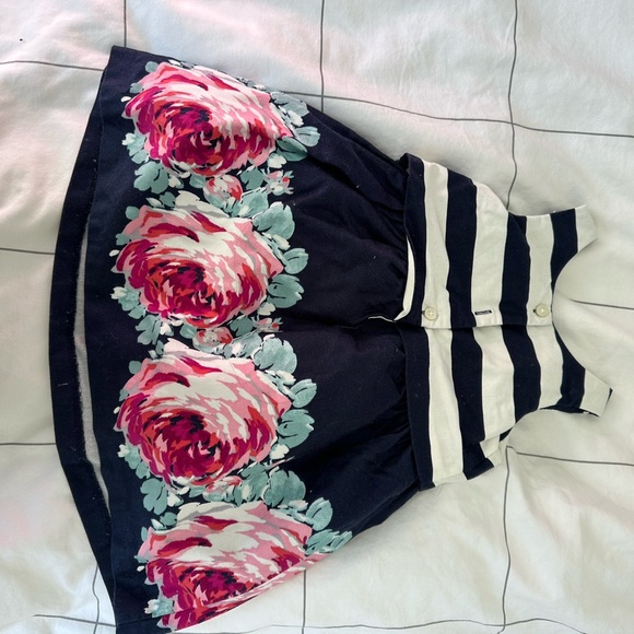 Pink and Blue Floral A-Line Knee-Length Dress - Picture 5 of 6